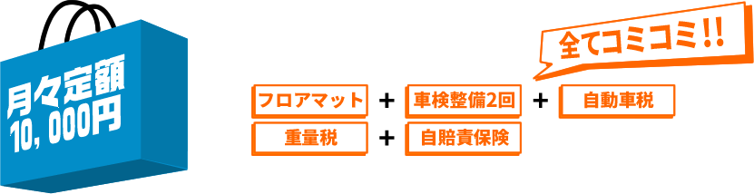 月々定額10,000円で全てコミコミ！